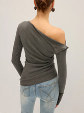 One Shoulder Ribbed Knit Top